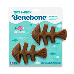 Benebone Fishbone Tiny 2-Pack - Набір з двох жувальних іграшок для собак зі смаком лосося