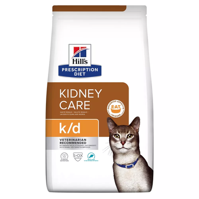 Hill&rsquo;s Prescription Diet k/d с ActivBiome+ Kidney Defense Сухой корм с тунцом для кошек поддержание функции почек, 400 г
