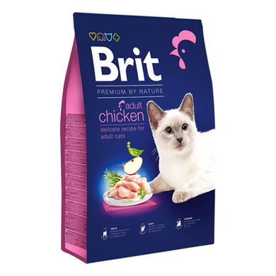 Brit Premium by Nature Cat Adult Chicken - Сухой корм с курицей для взрослых кошек, 300 г