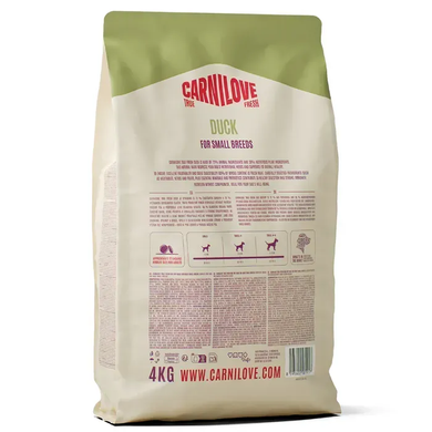 Carnilove True Fresh Duck Small Breed Сухий корм з качкою для cобак малих порід, 4 кг