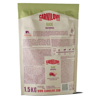 Carnilove True Fresh Puppy Сухий корм з качкою для цуценят, 1,5 кг