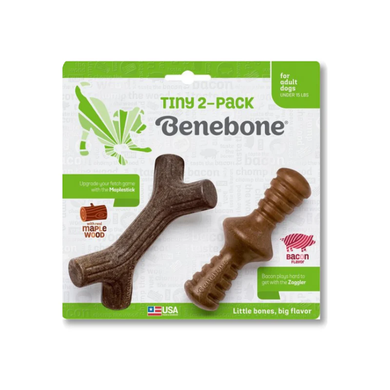 Benebone Maplestick & Zaggler Bacon 2-Pack Tiny - Набор жевательных игрушек для собак