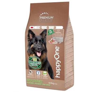 happyOne Premium Adult Dog Hypoallergenic Сухой гипоаллергенный корм с ягненком для взрослых собак, 4 кг