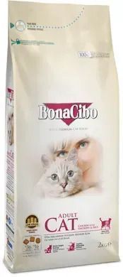 BonaCibo Adult Cat Chiken & Rice with Anchovy Сухий корм із м'ясом курки та анчоусами і рисом для дорослих кішок усіх порід, 2 кг