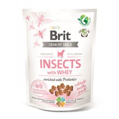 Brit Care Dog Crunchy Cracker Puppy Insects Ласощі для цуценят для росту, комахи, сироватка і пробіотики, 200 г