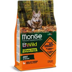 Monge Dog Вwild Grain Free Duck Potatoes Сухой корм с уткой и картофелем для взрослых собак, 15 кг