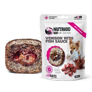 LK Baits Pet Nutrigo Treat Game Функціональні ласощі з олениною та рибним соусом (&Oslash; 12 мм) для собак, 150 г