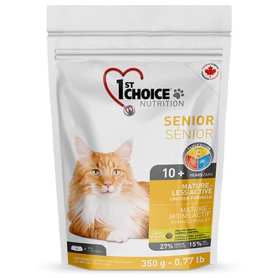 1st Choice Senior Mature Less Aktiv - Сухий корм для літніх чи малоактивних котів, 350 г