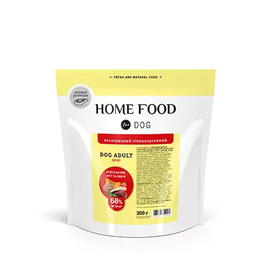 Home Food Dog Adult Mini Hypoallergenic Grain-Free - Сухой беззерновой гипоаллергенный корм с мясом утки и нутом для взрослых собак малых пород, 300 г