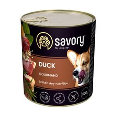 Savory Dog Gourmand Duck Вологий корм (консерви) для дорослих собак з качкою, 800 г