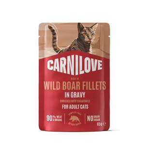Carnilove Gravy Wild Boar with Chamomile Влажный корм в соусе с диким кабаном и ромашкой для кошек, 85 г