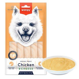 Wanpy Creamy Lickable Treat Chicken&Cheese Ванпі Рідкі ласощі з куркою та сиром для собак, 70 г