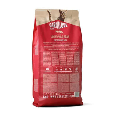 Carnilove Active Lamb & Wild Boar Sterilised Сухий корм з ягням та диким кабаном для стерилізованих котів, 6 кг