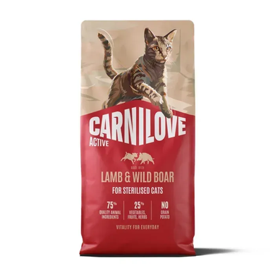 Carnilove Active Lamb & Wild Boar Sterilised Сухий корм з ягням та диким кабаном для стерилізованих котів, 6 кг