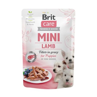 Brit Care Mini Lamb Fillets in Gravy for Puppies - Влажный корм с филе ягненка в нежном соке для щенков малых пород, 85 г