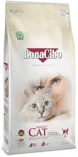 BonaCibo Adult Cat Chiken & Rice with Anchovy Сухий корм із м'ясом курки та анчоусами і рисом для дорослих кішок усіх порід, 15 кг