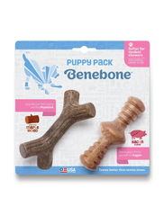 Benebone Puppy 2-Pack Maplestick Zaggler Bacon - Набір з двох жувальних іграшок для собак зі смаком бекону та кленового дерева