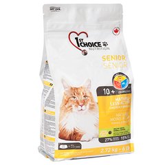 1st Choice Senior Mature Less Aktiv - Сухий корм для літніх чи малоактивних котів, 5,44 кг