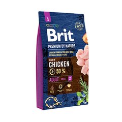 Brit Premium by Nature Adult S - Сухий корм із куркою для дорослих собак дрібних порід, 8 кг