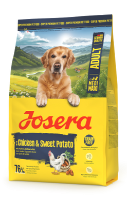Josera Med/Max Adult Chicken Sweet Potato (Nature Energetic) Сухой беззерновой корм с курицей и бататом для собак, 12,5 кг