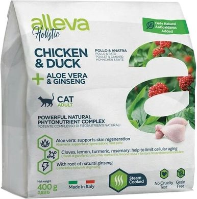 Alleva Holistic Cat Adult Chicken&Duck Полнорационный корм с курицей и уткой для взрослых кошек 400 г