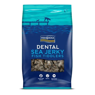 Натуральні ласощі для собак з 100% Шкіри Білої Риби Fish4Dogs Sea Jerky Рибні квадратики, 575 г