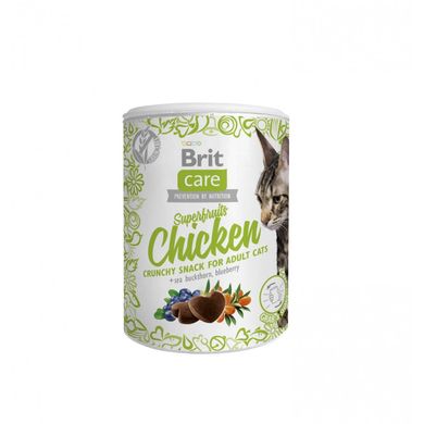 Brit Care Cat Snack Superfruits Chicken Беззерновые хрустящие лакомства с курицей для кошек