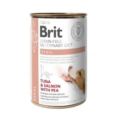 Brit Grain-Free VetDiets Renal - Влажный корм  с тунцом, лососем и горохом для собак с ХПН, 400 г