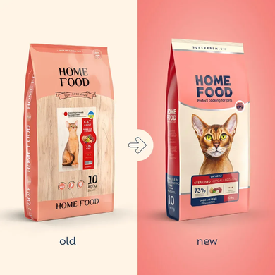 Home Food Cat Adult Hypoallergenic Grain-Free для Sterilised/Neutered Cats - Сухой гипоаллергенный беззерновой корм "Утиное филе с грушей" для взрослых стерилизованных/кастрированных кошек, 10 кг