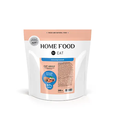 Home Food Cat Adult Hypoallergenic - Сухой гипоаллергенный корм "Морской коктейль" для стерилизованных/кастрированных взрослых кошек, 200 г