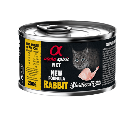 Alpha Spirit Rabbit Sterilized Cat Повнораціонний вологий корм з кроликом для стерилізованих котів