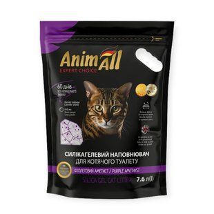 AnimAll Наповнювач силікагелевий Фіолетовий аметист для котячого туалету, 7,6 л