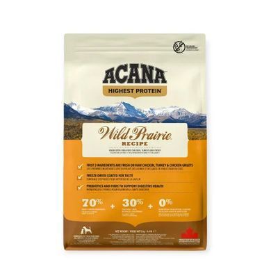 Acana Wild Prairie Dog Сухий корм з куркою та індичкою для собак усіх порід і стадій життя, 2 кг
