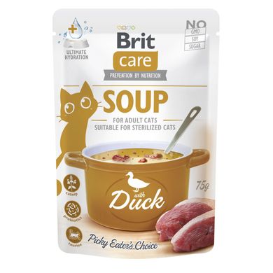 Brit Care Soup with Duck Корм ​​влажный беззерновой Суп с уткой для кошек