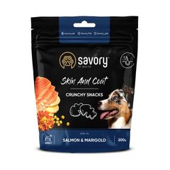 Savory Crunchy Snacks Skin and Coat Хрусткі ласощі з лососем з чорнобривцями для здоров'я шкіри та вовни собак