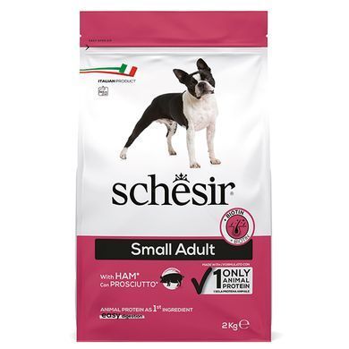 Schesir Dog Small Adult Ham Шезір Сухий монопротеїновий корм з шинкою для собак малих порід, 2 кг