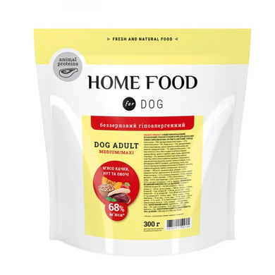 Home Food Dog Adult Medium/Maxi Hypoallergenic Grain-Free - сухой беззерновой гипоаллергенный корм с уткой и нутом для взрослых собак средних и крупных пород, 300 г