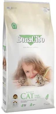 BonaCibo Adult Cat Lamb & Rice Сухой корм с мясом ягненка и рисом для взрослых кошек, 15 кг