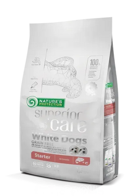 Nature's Protection Superior Care White Dogs Starter Сухий корм для цуценят всіх порід з білою шерстю, 1,5 кг