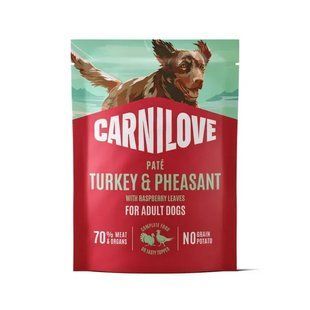 Carnilove Turkey & Pheasant with Raspberry Leaves Влажный корм паштет с индейкой и фазаном с листьями малины для собак, 300 г