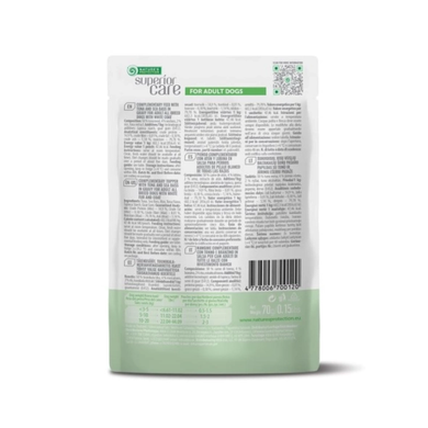 Nature's Protection Superior Care White Dogs Adult All Breeds With Tuna And Sea Bass Вологий корм з тунцем та морським окунем для дорослих собак з білою шерстю, 70 г