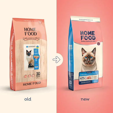 Home Food Cat Adult Hypoallergenic - Сухий гіпоалергенний корм "Морський коктейль" для стерилізованих/кастрованих дорослих котів, 10 кг