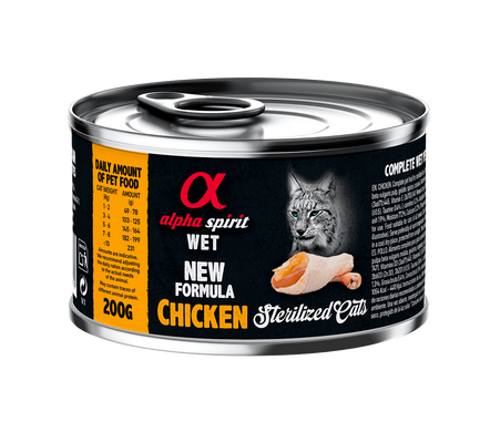 Alpha Spirit Chicken Sterilized Cat Повнораціонний вологий корм з куркою для стерилізованих котів