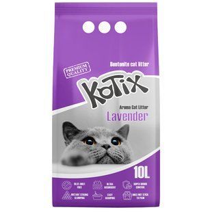 Kotix Lavender Бентонитовый наполнитель лаванда, фиолетовые гранулы, 10 л.