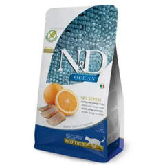 Farmina N&D Ocean Herring & Orange Neutered - Беззерновий сухий корм для стерилізованих котів з оселедцем та апельсином, 5 кг