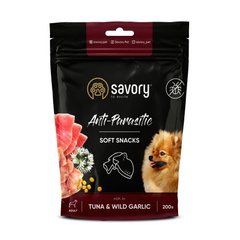 Savory Soft Snacks Anti-Parasitie М'які ласощі з тунцем та диким часником з антипаразитарним ефектом для собак