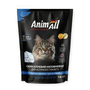 AnimAll Наповнювач силікагелевий Блакитний аквамарин для котячого туалету, 7,6 л