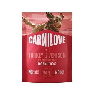 Carnilove Turkey & Venison with Strawberry Leaves Влажный корм с индейкой и олениной с листьями клубники для собак, 300 г