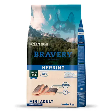BRAVERY Herring Mini Adult Сухой корм с сельдью для взрослых собак мелких пород, 7 кг