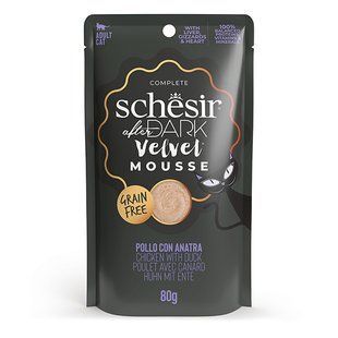 Schesir After Dark Chicken With Duck Шезір Вологий корм - мус курка з качкою для котів, 80 г
